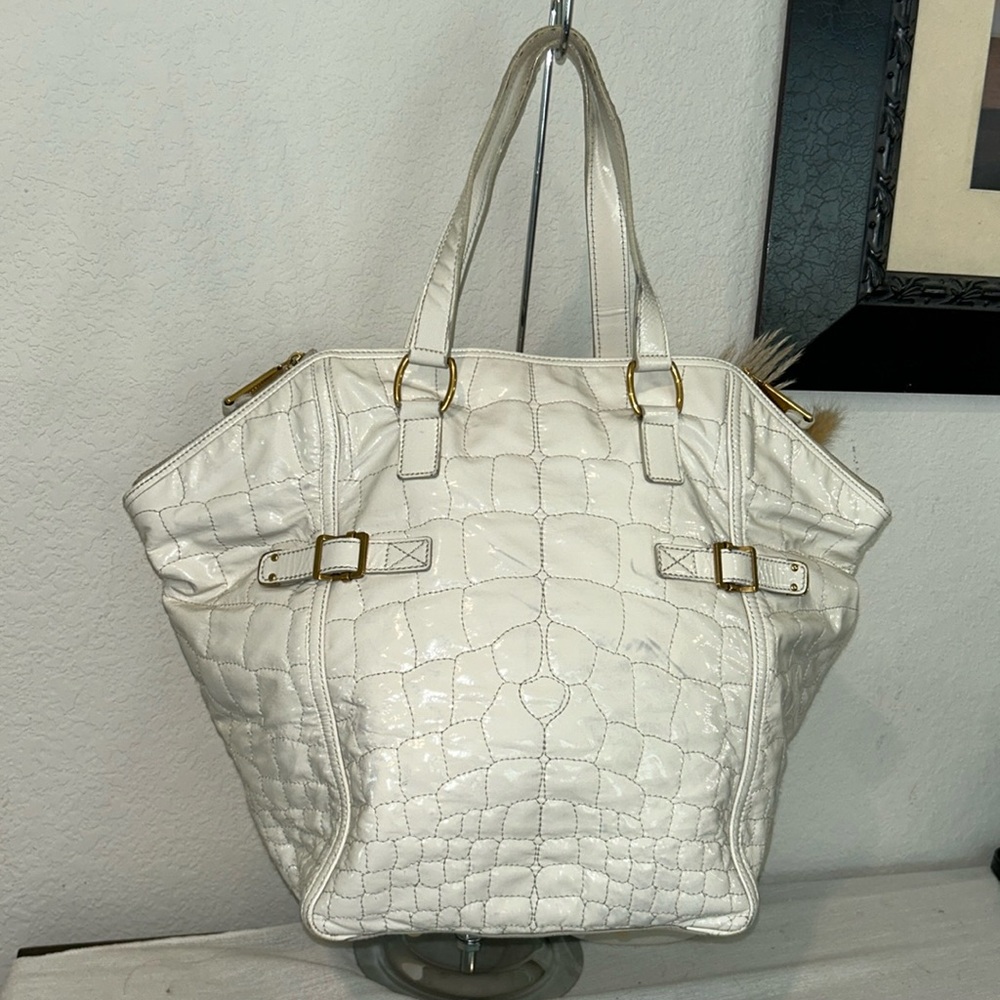 AUTHENTIC YVES SAINT LAURENT Hand Bag Leather